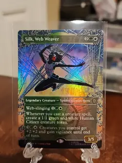 MTG Silk, Web Weaver 0215 FOIL Borderless Rare - Image 1
