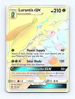 🔥 Pokemon Lurantis GX Secret Rare - Sun & Moon Base Set 150/149 - NM/M - Image 1