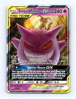 🔥🔥 Pokemon NM+ Sun Moon - Team Up #53/181 Gengar & Mimikyu GX - Image 1