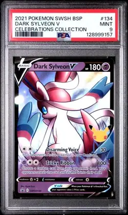 PSA 9 DARK SYLVEON V 2021 POKEMON SWSH BLACK STAR PROMO CELEBRATIONS #134 MINT - Image 1