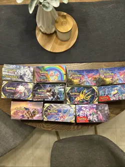 11x EMPTY Pokemon Evolving Skies/Cosmic Eclipse & More Booster Boxes NO PACKS - Image 1