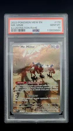 2023 POKEMON MEW EN-151 ILLUSTRATION RARE #179 MR. MIME PSA 10 - Image 1