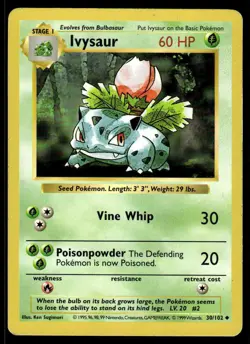 Pokemon TCG Base Set (Shadowless) #030/102 Ivysaur MP - Image 1