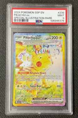 PIKACHU EX Special Illustration Rare #238 PSA 9 MINT 2024 Pokemon Surging Sparks - Image 1
