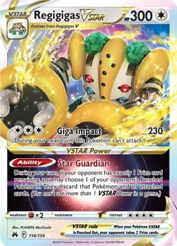 Regigigas VSTAR - 114/159 - Pokemon TCG Crown Zenith (2023) - NM - HOLO - Image 1