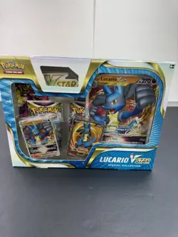 Pokemon TCG Lucario VStar Special Collection Box Fusion Strike Lost Origin Packs - Image 1