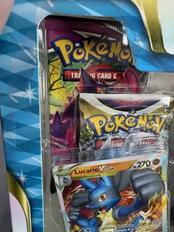 Pokemon TCG Lucario VStar Special Collection Box Fusion Strike Lost Origin Packs - Image 3