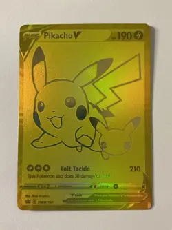 PIKACHU V SWSH145 POKEMON CELEBRATIONS UPC ULTRA PREMIUM COLLECTION PROMO GOLD - Image 1