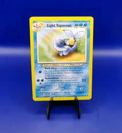 Light Vaporeon 52/105 Neo Destiny Non Holo Rare Pokemon Card TCG WOTC LP - Image 1