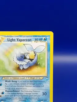 Light Vaporeon 52/105 Neo Destiny Non Holo Rare Pokemon Card TCG WOTC LP - Image 5