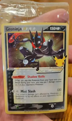 Pokemon TCG Celebrations Sealed Greninja Gold Star Promo Card SWSH144 - Image 1