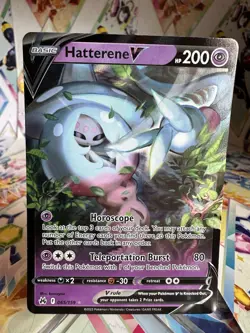 Pokemon TCG Hatterene V Crown Zenith 065/159 Holo Ultra Rare Card - Image 1