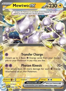 Mewtwo ex - 058/182 - Pokemon TCG - Paradox Rift - LP - HOLO - Image 1