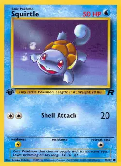 Squirtle - Team Rocket - 68/82 - Pokemon TCG - LP - 1st Edition - Image 1