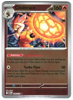 Cinderace - 028/132 - ME01: Mega Evolution - Pokemon TCG - LP - Reverse Holo - Image 1