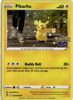 Pikachu - 027/078 - Pokemon TCG Pokemon GO (2022) - LP - Cosmos Holo - Image 1