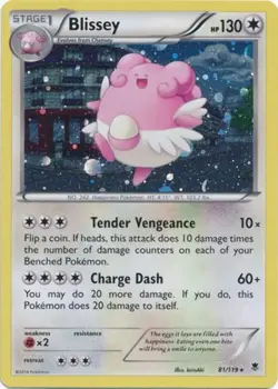 Blissey - 81/119 - Pokemon TCG - Phantom Forces - LP - Cosmos Holo Rare - Image 1