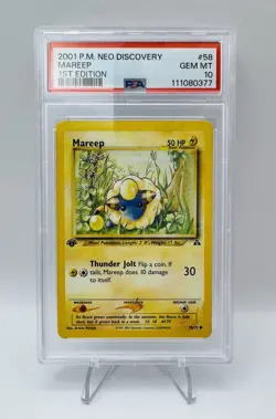PSA 10 Gem Mint 2001 Pokemon Neo Discovery 1st Edition Mareep 58/75 - Image 1