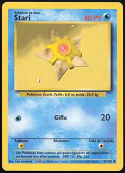 Carte Pokemon Stari 65/102 Set de base Francais - Image 1