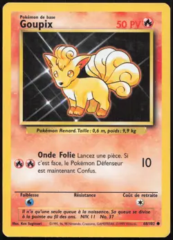 Carte Pokemon Goupix 68/102 Set de base Francais - Image 1