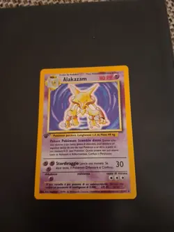 Carta Pokemon Alakazam 1/102 Set Base Holo 1° Edizione ITA - Image 1