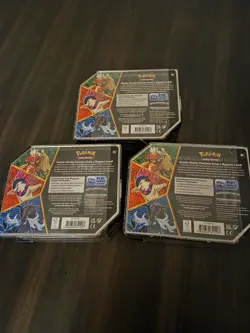 2022 Pokemon TCG SWSH Divergent Powers Tin Factory Sealed Set of 3 (15 packs) - Image 3
