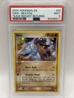 2004 Pokemon EX Team Rocket Returns Onix Reverse Foil 69/109 PSA 9 Mint - Image 1