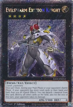 Evilswarm Exciton Knight (Platinum Secret Rare) - RA04-EN212 - LP - FOIL - Image 1