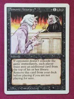 Magic The Gathering REVISED DEMONIC ATTORNEY black card MTG - Image 1