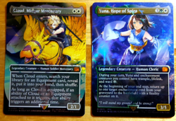 MTG : CLOUD, MIDGAR MERCENARY FOIL #0564 & YUNA HOPE OF SPIRA FOIL #0571 IN HAND - Image 1