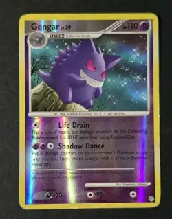 Pokemon Reverse-holo Gengar Lv.39 - Diamond & Pearl 27/130 MP - Image 1