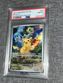 Pokemon Pikachu Paldea Evolved ETB Promo SVP EN 027 PSA 8 - Image 1
