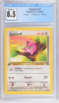 CGC 8.5 Jigglypuff Non-Holo 1st Edition Jungle #54/64 Pokemon 1999 NM-MINT+ - Image 1