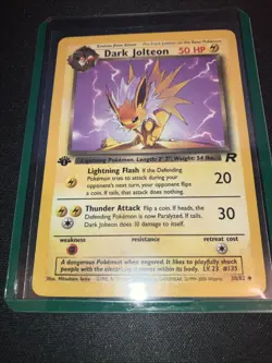Pokemon Dark Jolteon 1st Edition Non-Holo Card 38/82 - Image 1