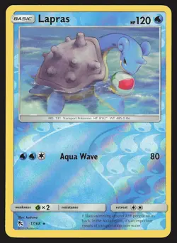 Hidden Fates Lapras #17/68 Reverse Holo Pokemon Card - Image 1