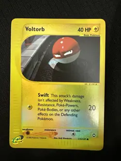 Voltorb Reverse Holo 115/147 EX Aquapolis NM - Vintage Pokemon Card - Image 1