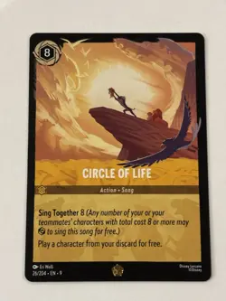 Disney Lorcana CIRCLE OF LIFE Legendary 26/204 EN 9 Non Foil Card NM - Image 4