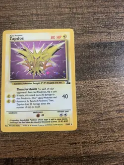 Pokemon TCG Zapdos Fossil Holo Card 15/62 Unlimited Rare. Excellent Condition - Image 2