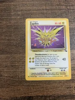 Pokemon TCG Zapdos Fossil Holo Card 15/62 Unlimited Rare. Excellent Condition - Image 4