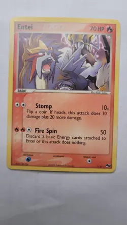 Entei 1/17 Rare POP Series 2 Pokemon Card - Non Holo - NM - Image 1