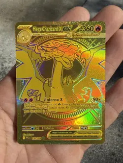 Pokemon TCG Mega Evolution Phantasmal Flames Mega Charizard x EX Gold Card NM - Image 1