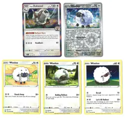 Wooloo Dubwool Adorable Cute Pokemon Card Collection Set of 5 English Holo Rare - Image 1