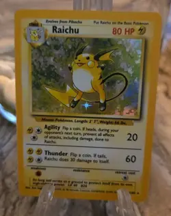 Raichu Pokemon Card Game Pocket Monster Nintendo Japanese 1996 rare No.026 Holo - Image 2