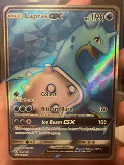 Pokemon Lapras GX Sun and Moon Full Art Holo Card 139/149 - Image 1