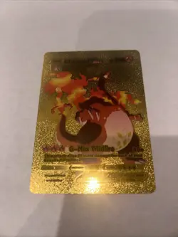 Pokemon Charizard VMAX - Gold Display Card HP350 143/293 Fan Art NM/M - Image 1