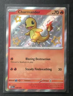 Charmander 109/091 Paldean Fates Shiny Holo Rare Pokemon TCG Card NM - Image 1
