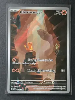 2023 Pokemon 151 Card CHARMANDER Full Art Illustration Rare English #168/165 - Image 1