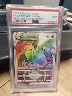 Pokemon TCG Charizard Vstar 174/172 Brilliant Stars Holo PSA Graded 9 Card - Image 1