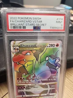 Pokemon TCG Charizard Vstar 174/172 Brilliant Stars Holo PSA Graded 9 Card - Image 2