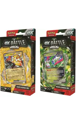Pokemon TCG Tapu Koko EX & Iron Leaves EX Battle Deck Bundle - One of each pack - Image 1